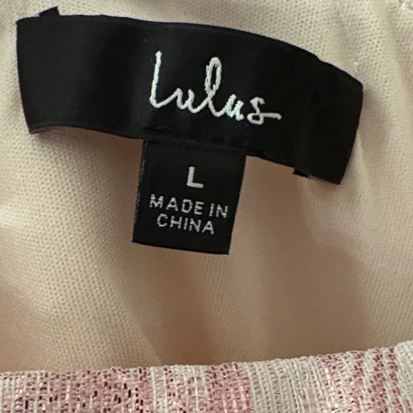 Lulu's Pink and White Floral Textured Dress - Picture 2 of 7